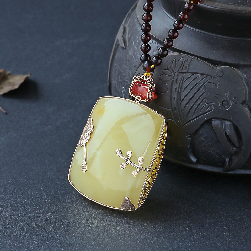 天然蜜蜡挂坠 - 红掌柜珠宝