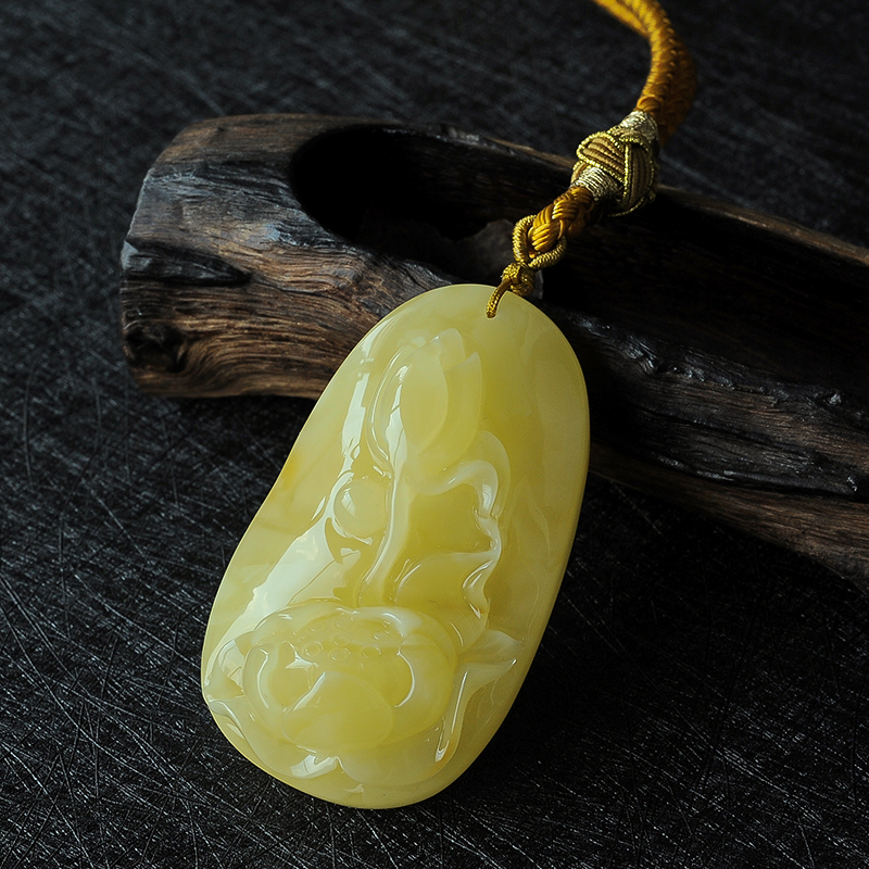 满黄荷花挂件 - 红掌柜珠宝