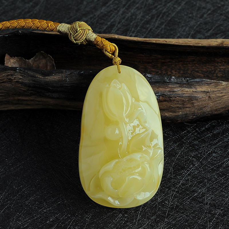 满黄荷花吊坠 - 红掌柜珠宝