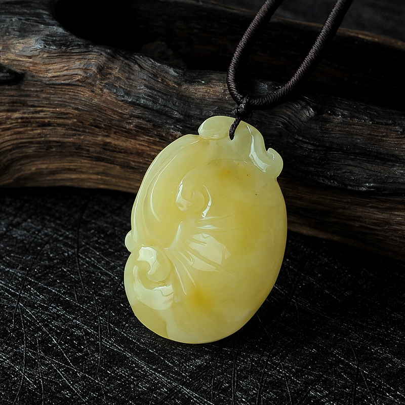 鸡油黄蜜蜡挂件 - 红掌柜珠宝