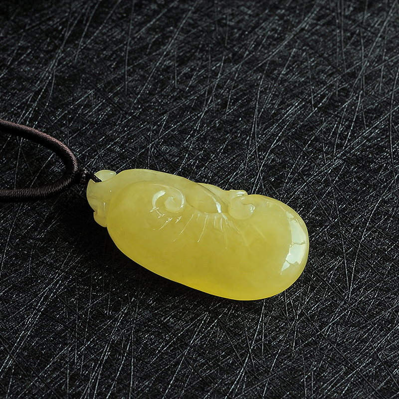 鸡油黄蜜蜡挂件 - 红掌柜珠宝