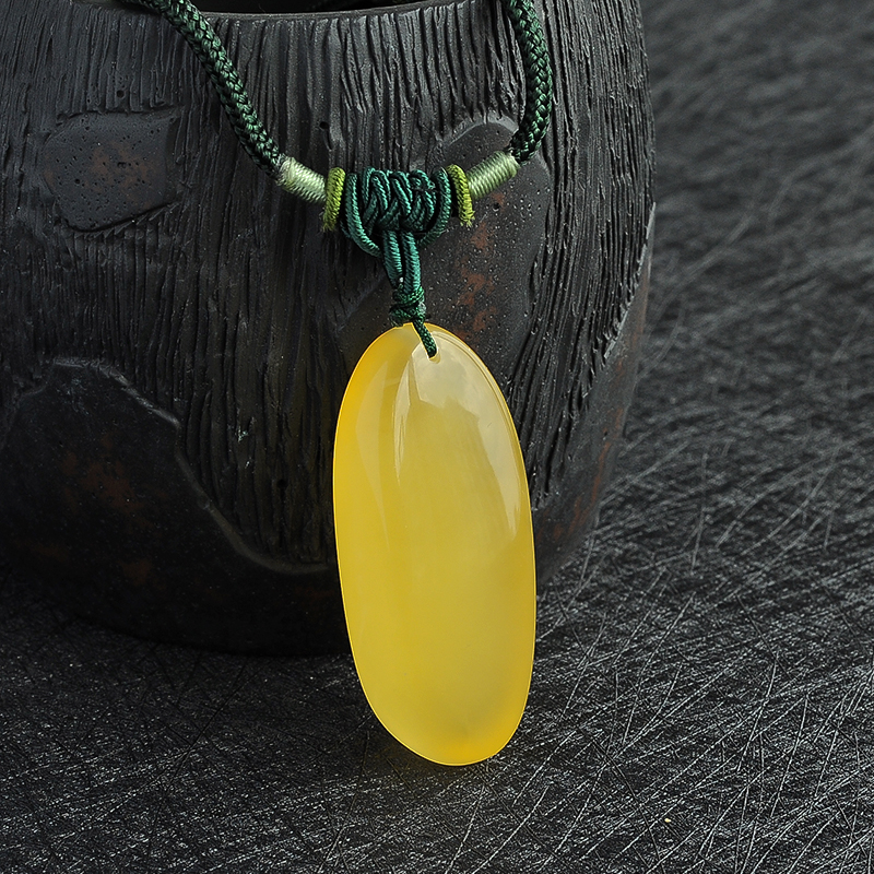 鸡油黄蜜蜡挂件 - 红掌柜珠宝