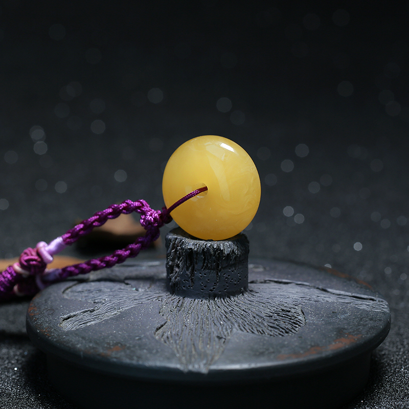 鸡油黄满蜜平安扣-红掌柜