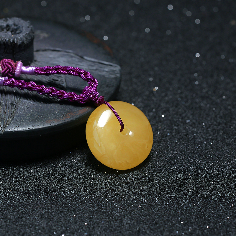 蜜蜡平安扣吊坠-红掌柜