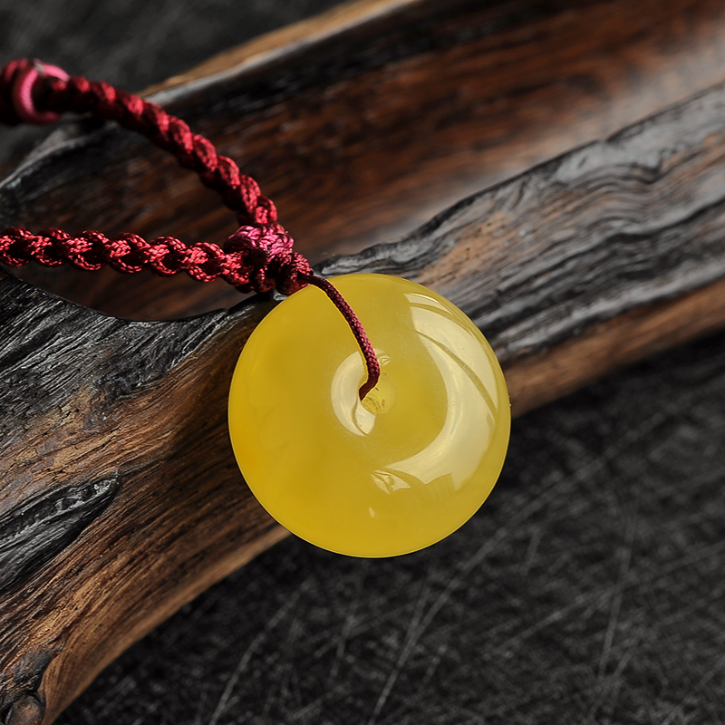 蜜蜡平安扣吊坠-红掌柜