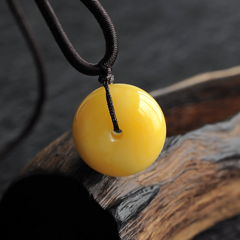 蜜蜡平安扣挂件-红掌柜