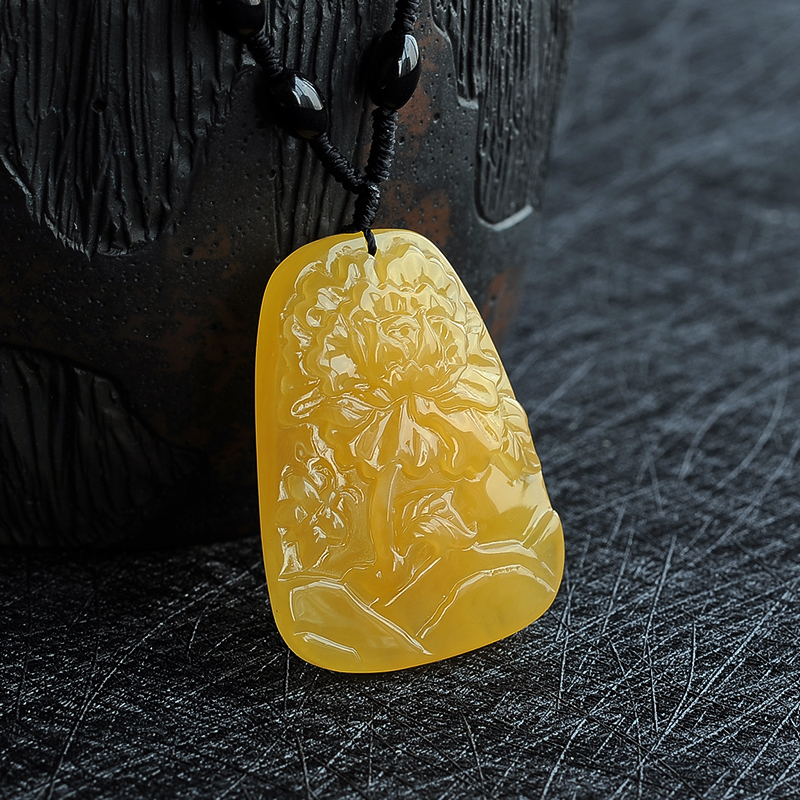 蜜蜡牡丹花 - 红掌柜珠宝