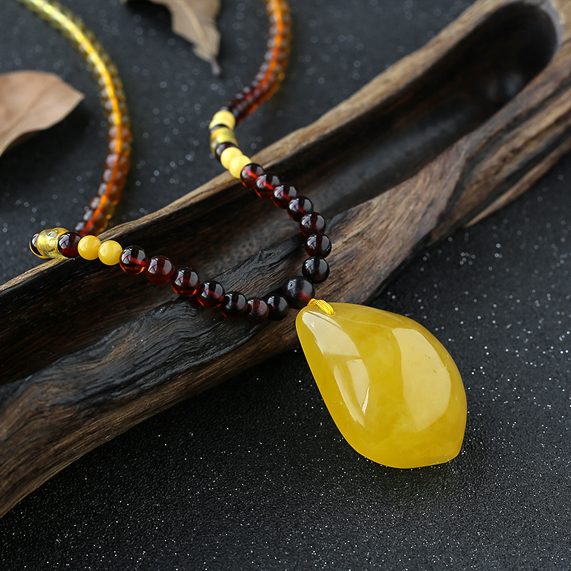 鸡油黄蜜蜡吊坠 - 红掌柜珠宝