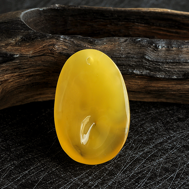 鸡油黄蜜蜡挂坠 - 红掌柜珠宝