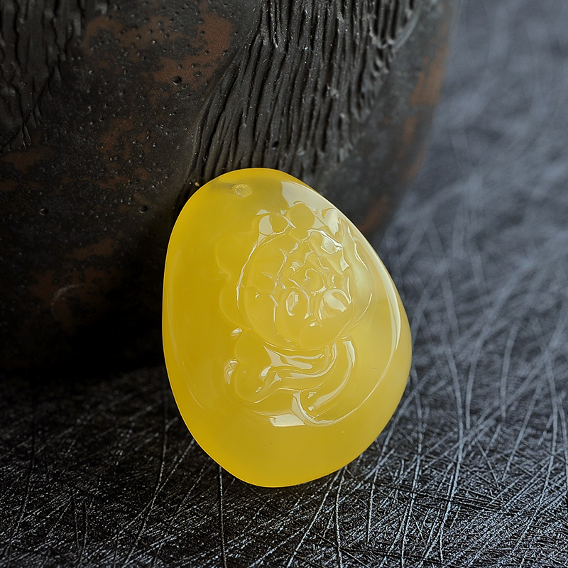 蜜蜡花开富贵吊坠 - 红掌柜珠宝