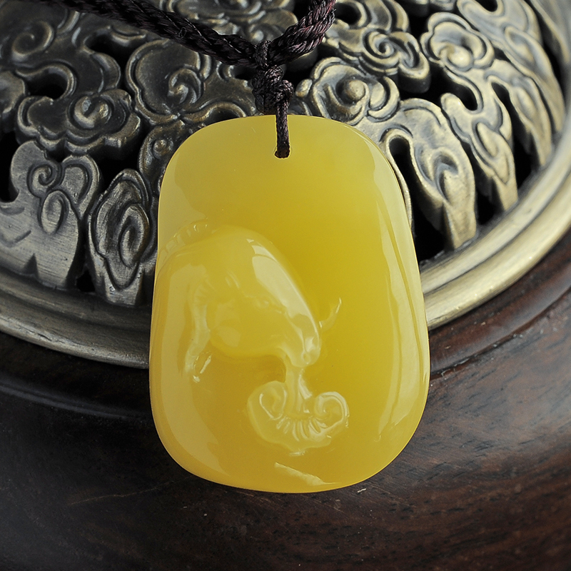 蜜蜡羊吊坠 - 红掌柜珠宝