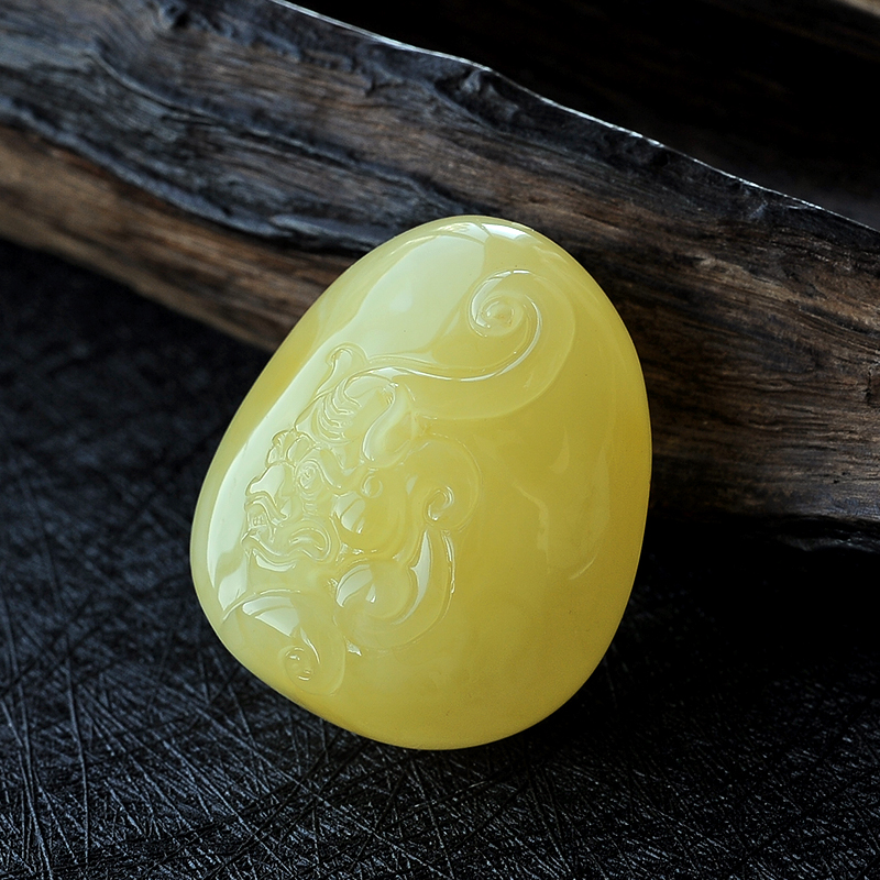 蜜蜡麒麟 - 红掌柜珠宝