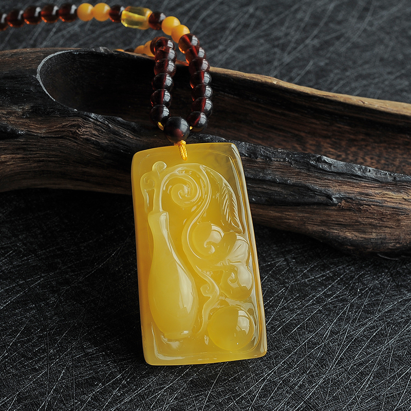 蜜蜡如意吊坠 - 红掌柜珠宝