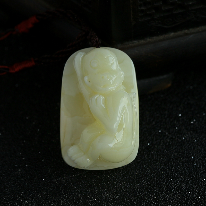 蜜蜡猴子吊坠 - 红掌柜珠宝