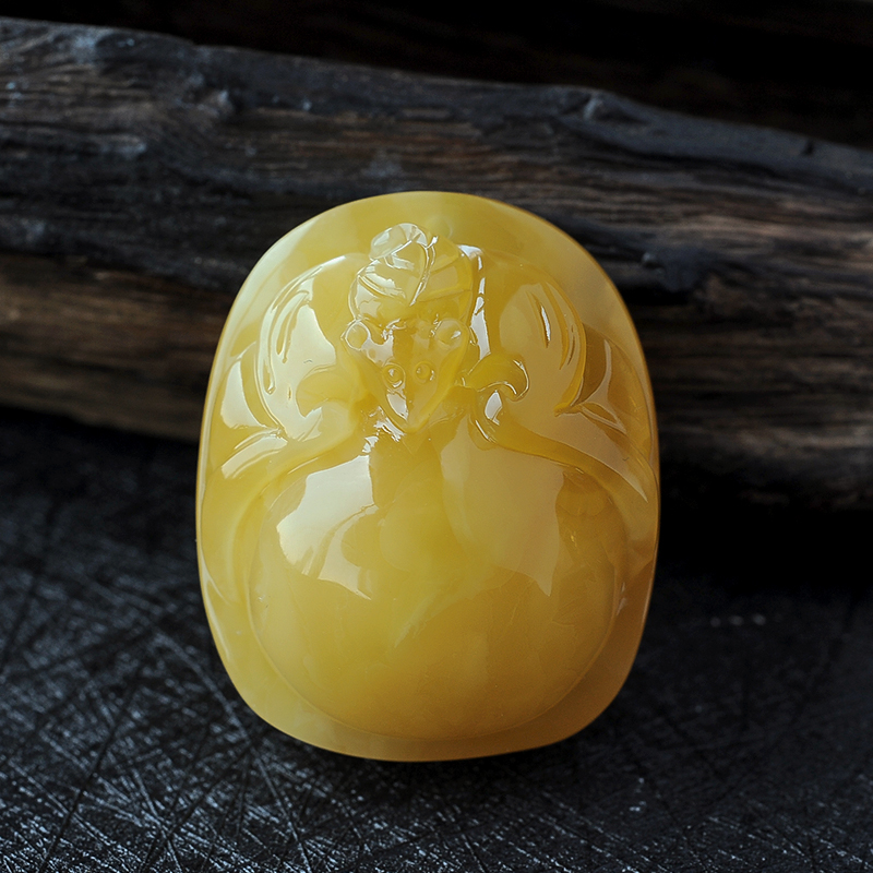 蜜蜡福在眼前吊坠 - 红掌柜珠宝