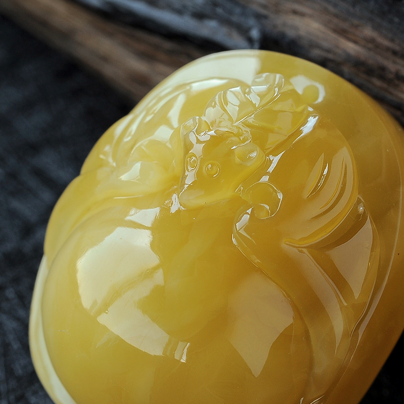 鸡油黄蜜蜡- 红掌柜珠