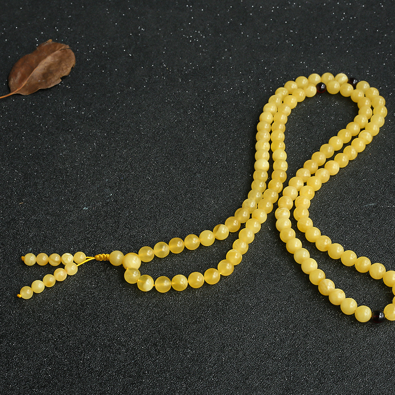 蜜蜡108手串 - 红掌柜珠宝