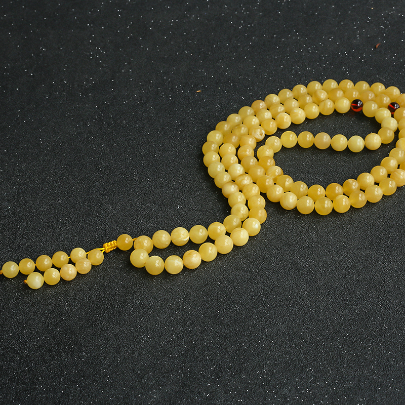 蜜蜡108手串 - 红掌柜珠宝