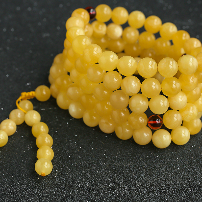 蜜蜡108佛珠 - 红掌柜珠宝