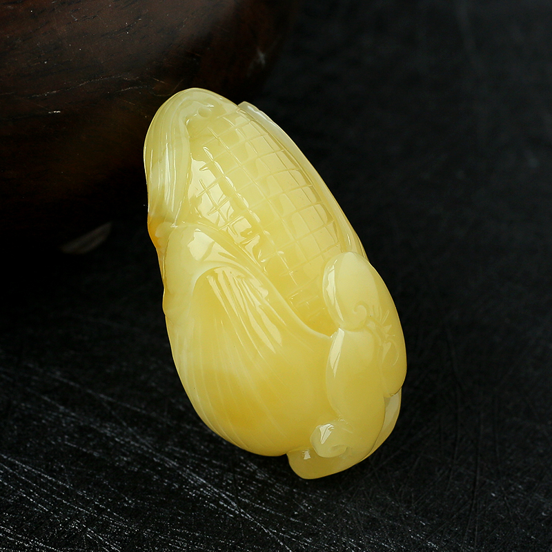 蜜蜡玉米如意 - 红掌柜珠宝