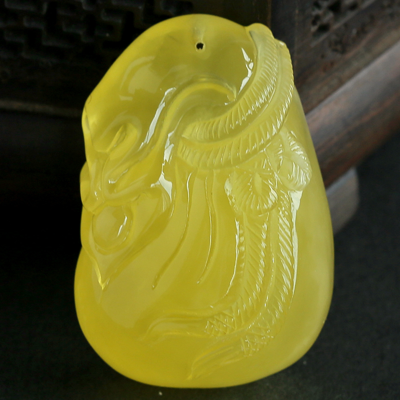 鸡油黄蜜蜡挂件 - 红掌柜珠宝