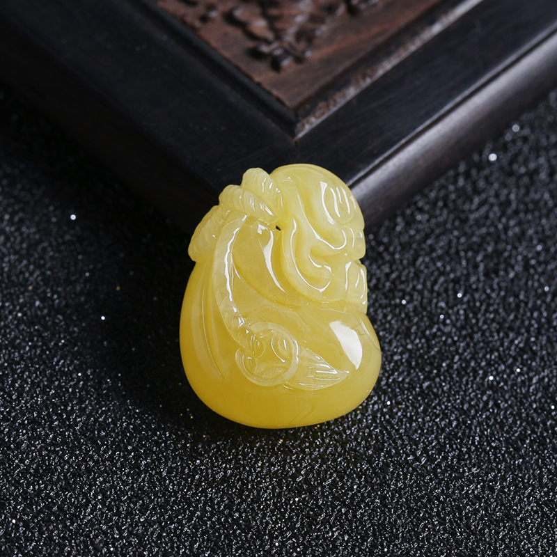 蜜蜡钱袋吊坠-红掌柜珠宝