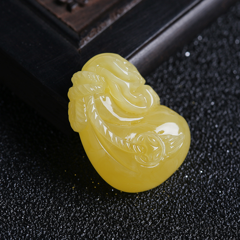 蜜蜡钱袋吊坠-红掌柜珠宝