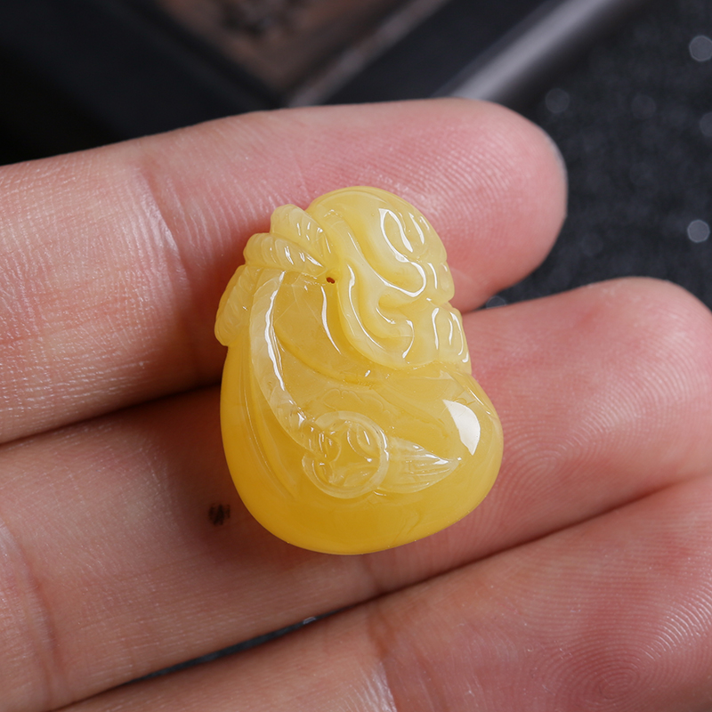 蜜蜡钱袋吊坠-红掌柜珠宝