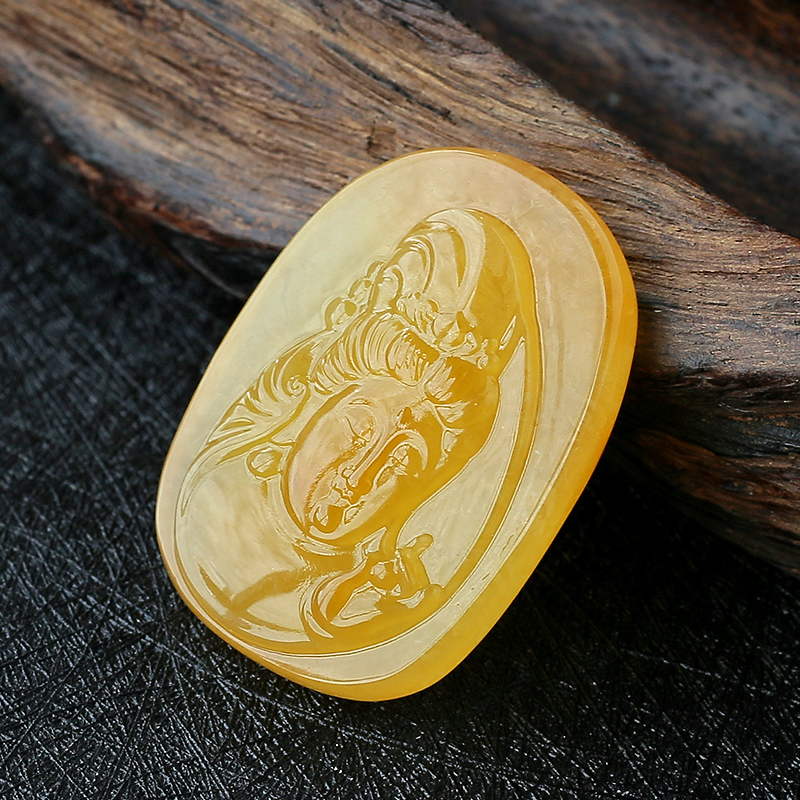 波罗的海天然鸡油黄蜜蜡观音吊坠 - 红掌柜