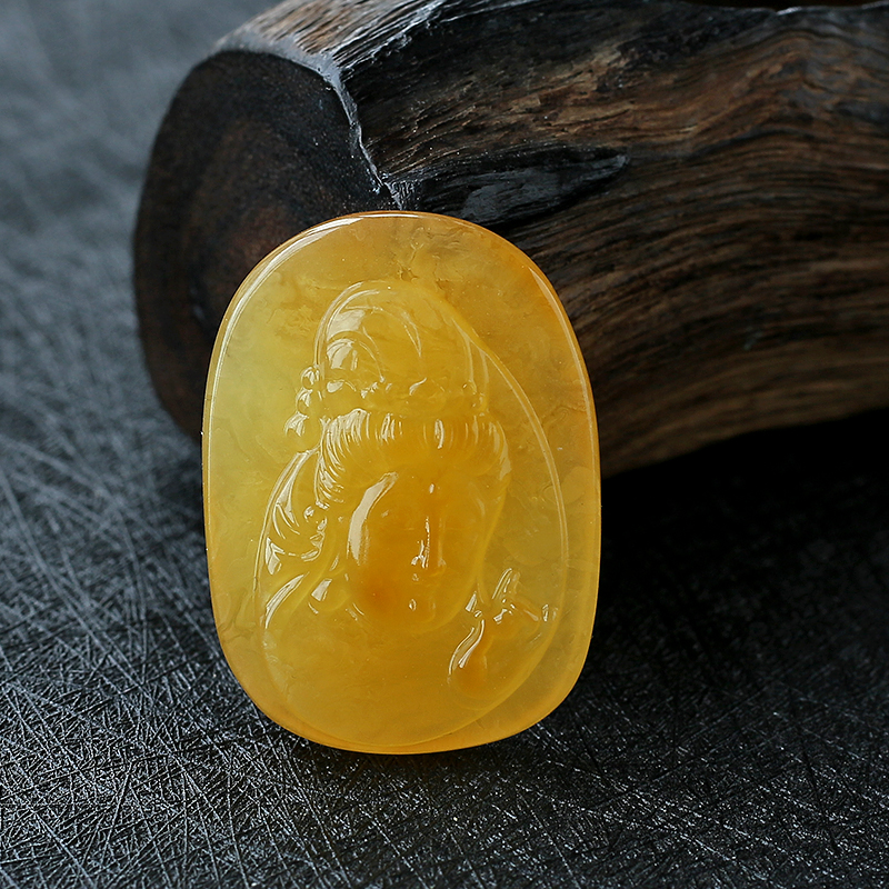 波罗的海天然鸡油黄蜜蜡观音 - 红掌柜