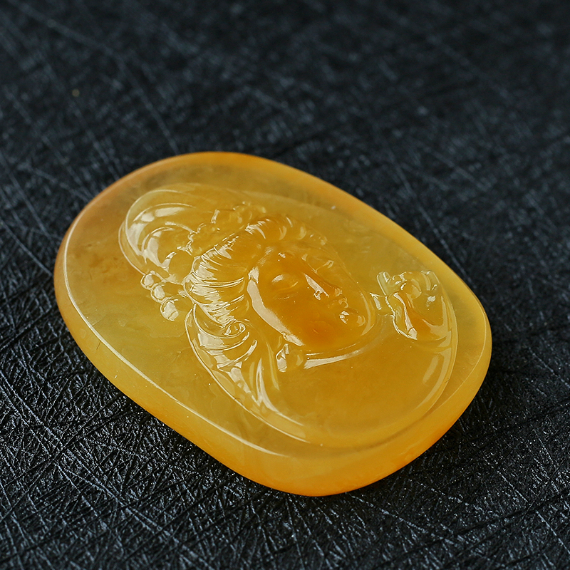 波罗的海鸡油黄蜜蜡观音 - 红掌柜