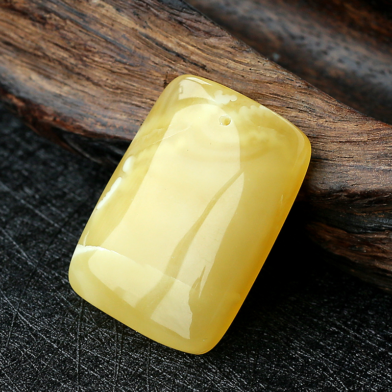 波罗的海天然蜜蜡方牌吊坠 - 红掌柜