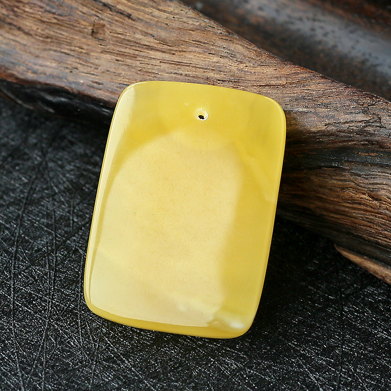 天然蜜蜡方牌吊坠 - 红掌柜