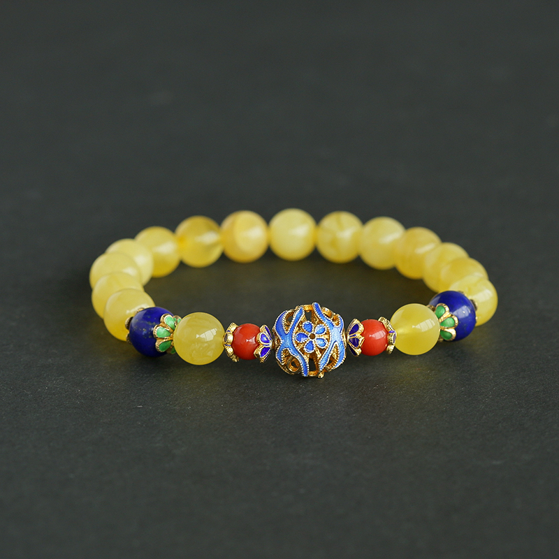 蜜蜡单圈手串-红掌柜