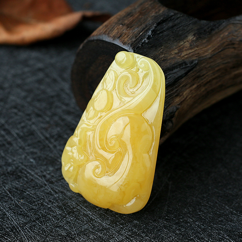 蜜蜡如意吊坠-红掌柜