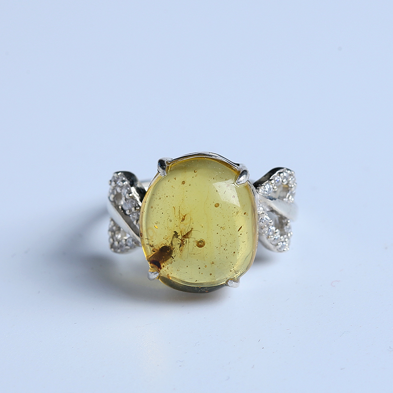 银镶甲虫珀戒指-红掌柜