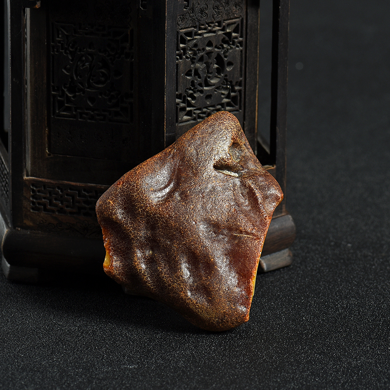 天然波罗的海带皮蜜蜡原矿-红掌柜