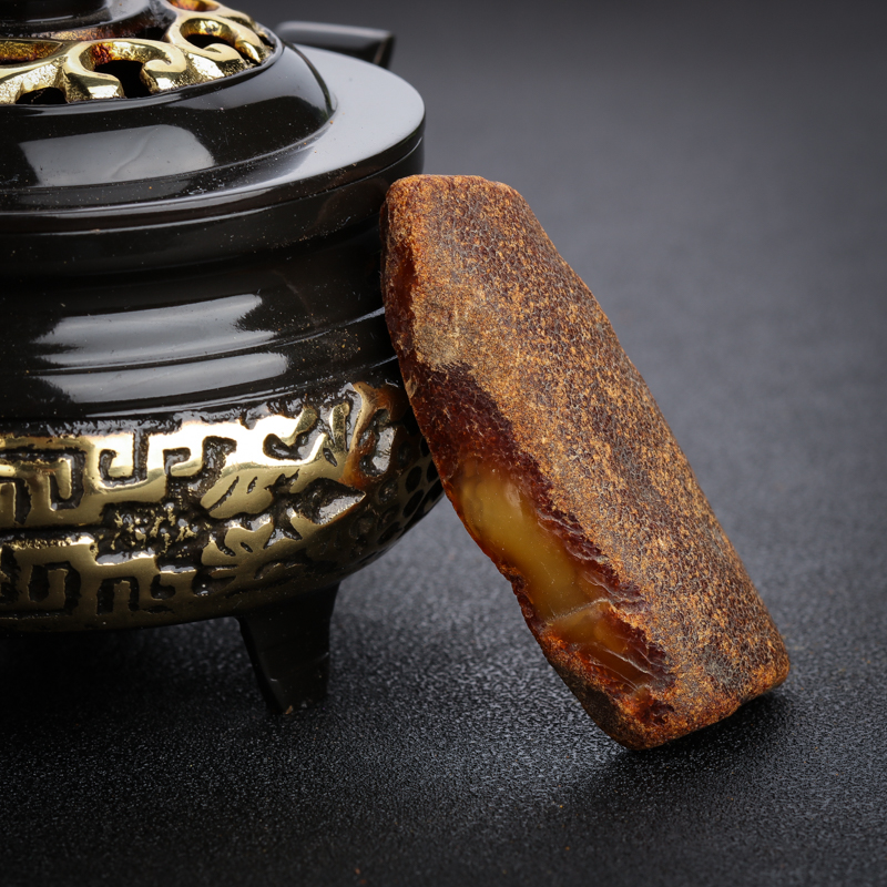 天然波罗的海带皮蜜蜡原矿-红掌柜