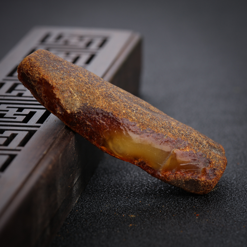 天然带皮蜜蜡原矿-红掌柜