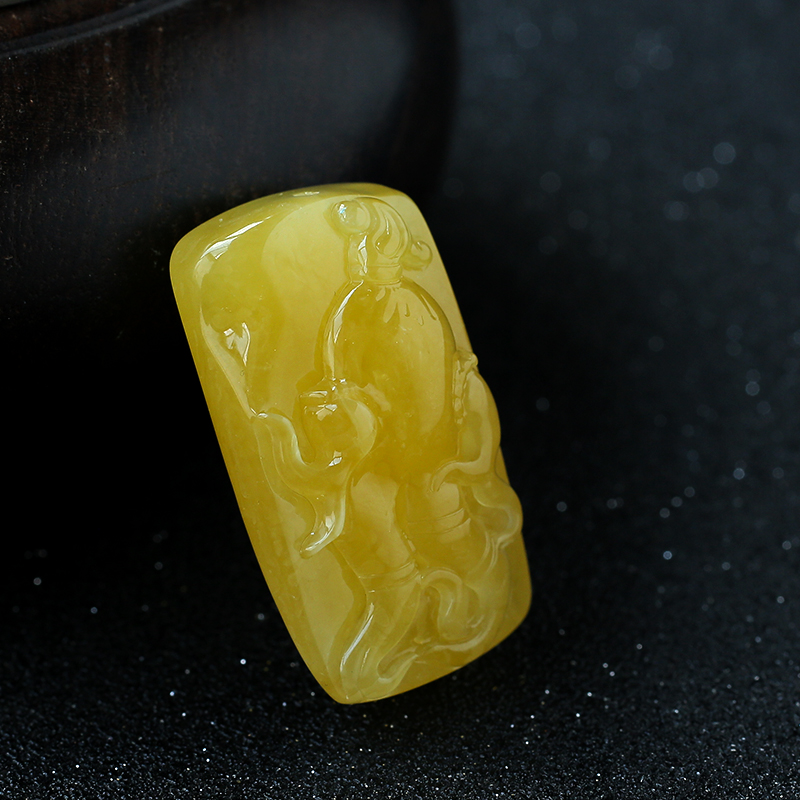 蜜蜡人参如意- 红掌柜珠宝