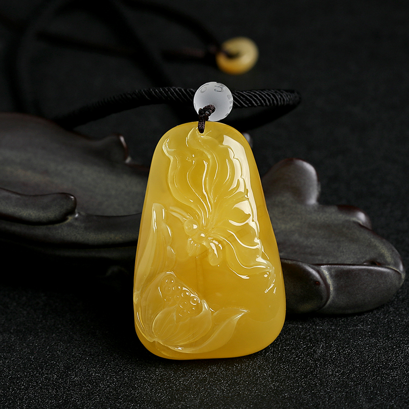 一品清廉鸡油黄蜜蜡吊坠 - 红掌柜珠宝