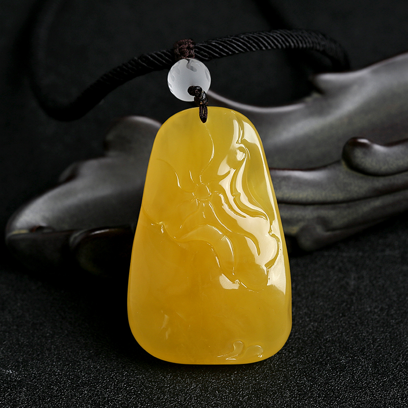 一品清廉鸡油黄蜜蜡吊坠 - 红掌柜珠宝