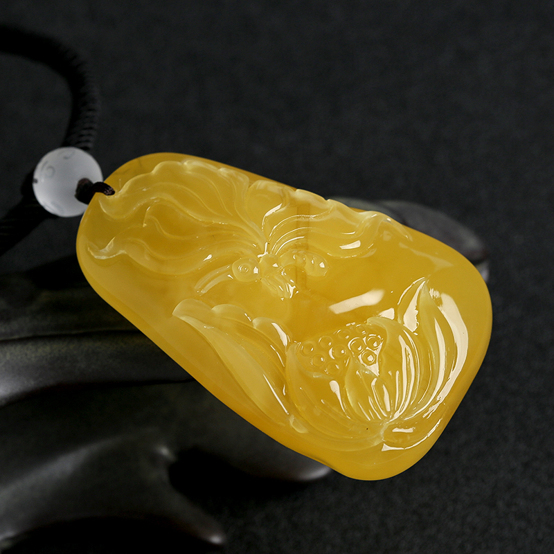 一品清廉鸡油黄蜜蜡吊坠 - 红掌柜珠宝