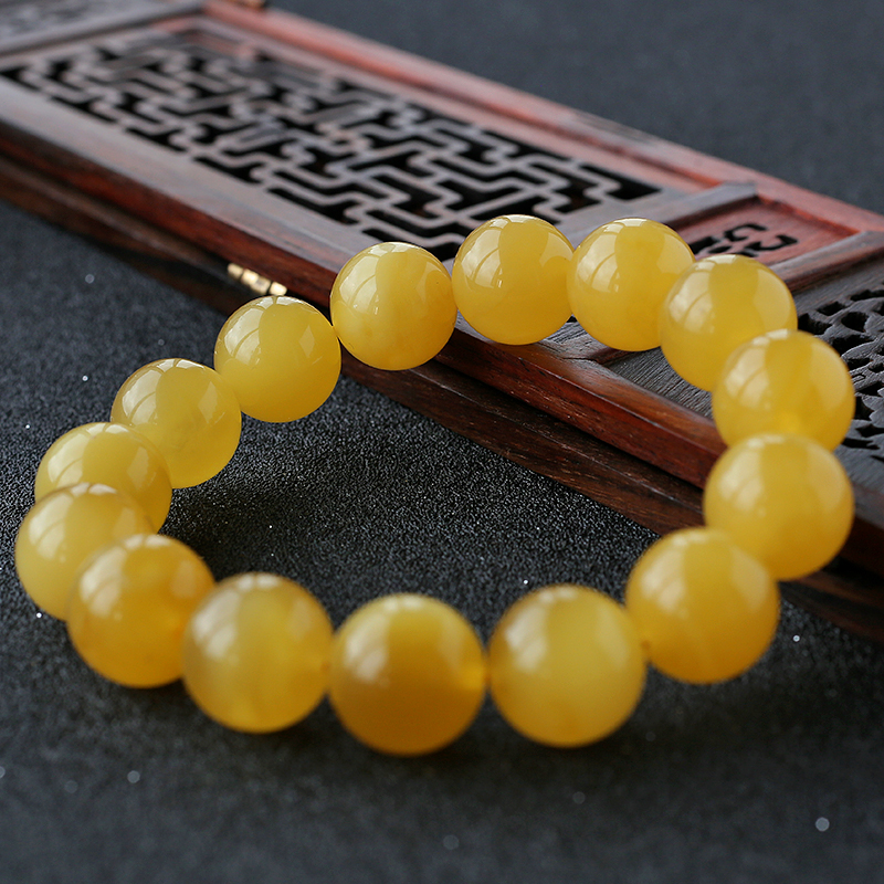 波罗的海鸡油黄蜜蜡手串 - 红掌柜珠宝