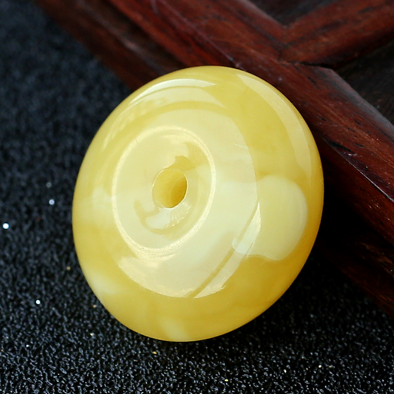 天然蜜蜡平安扣吊坠-红掌柜