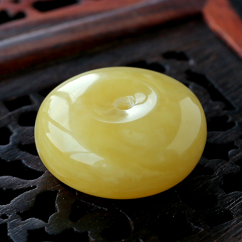 蜜蜡平安扣吊坠-红掌柜