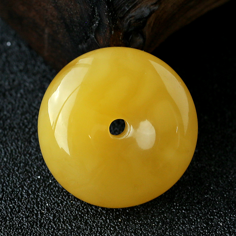 波罗的海天然蜜蜡平安扣吊坠-红掌柜