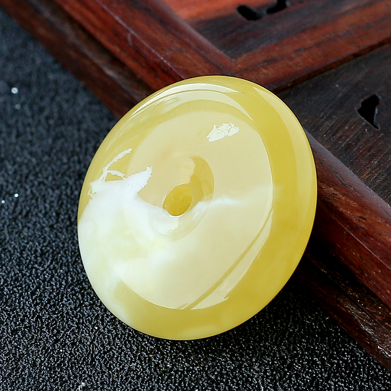 天然蜜蜡平安扣吊坠-红掌柜