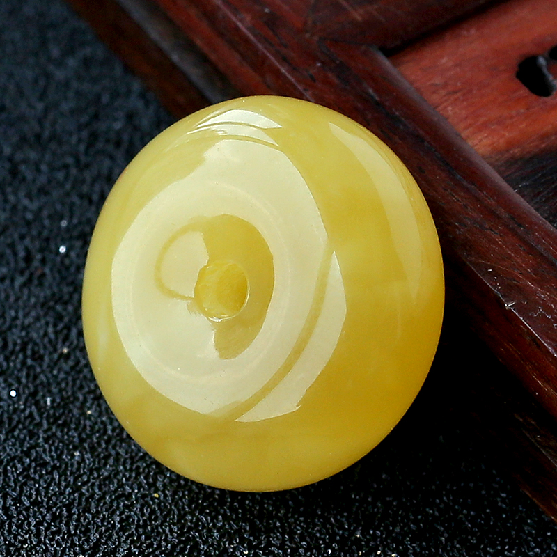 天然蜜蜡平安扣吊坠-红掌柜