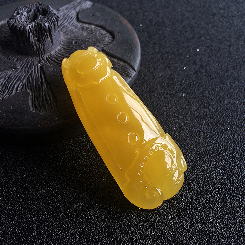 蜜蜡如意吊坠 - 红掌柜珠宝